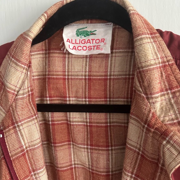 Lacoste Burgundy Jacket with Plaid Interior - Picture 2 of 8